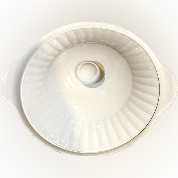ANTIQ J.&G. MEAKIN ENGLAND CLASSIC WHITE covered vegetable dish 10” hndl 2 hndl - Picture 3 of 7